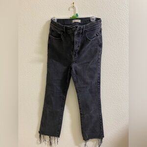 Madewell Cali Demi-Boot Cut Distressed Raw Hem‎ Charcoal Denim Jeans 29